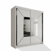 Nicole White Wardrobe with Sliding & Mirror Door | Fast UK Delivery